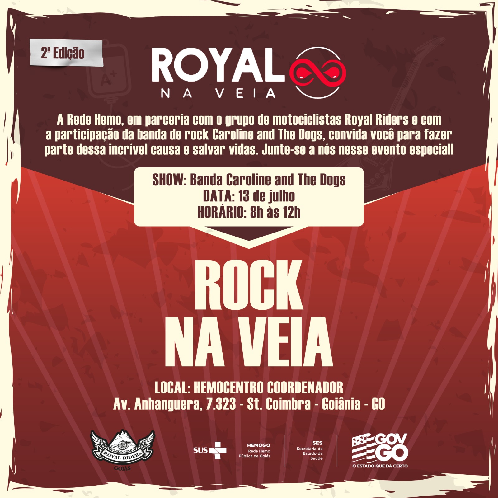 2ª edição do Rock na Veia reúne motociclistas para doarem sangue no Hemocentro de Goiás